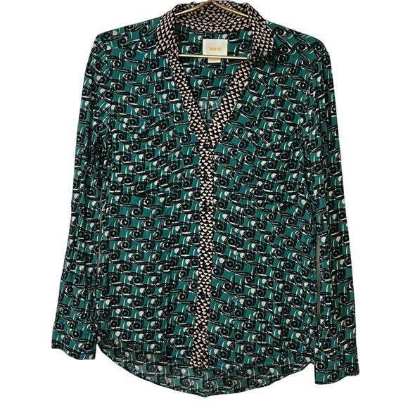 Maeve Anthropologie Roll Tab Long Sleeve Button Up Blouse Size 4 - Picture 1 of 6